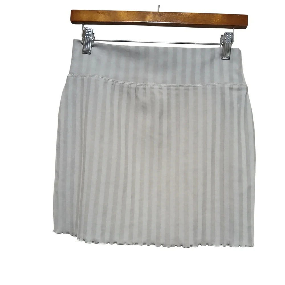 OFFLINE by Aerie OG Original Ribbed Mini Skirt Grey Lettuce Edge Womens Medium